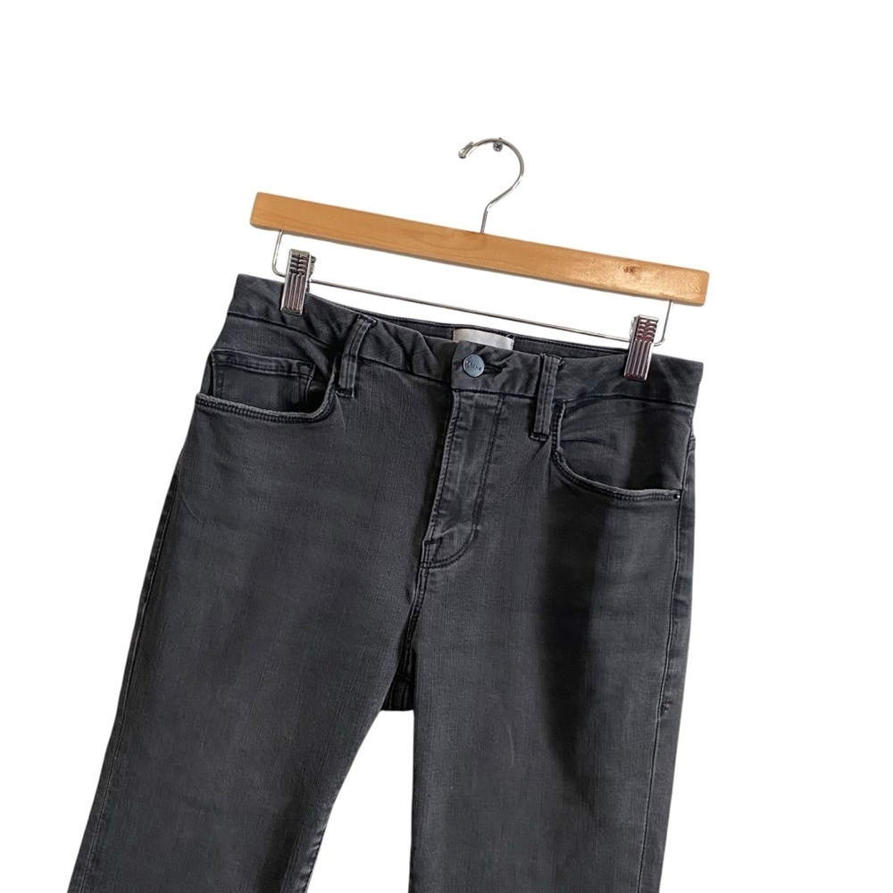 Frame Washed Black Le Crop Mini Boot Kerry Raw Hem Jeans Size 28 - Picture 5 of 8